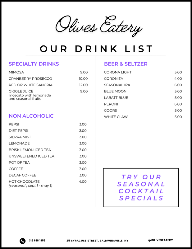 Printed menu page