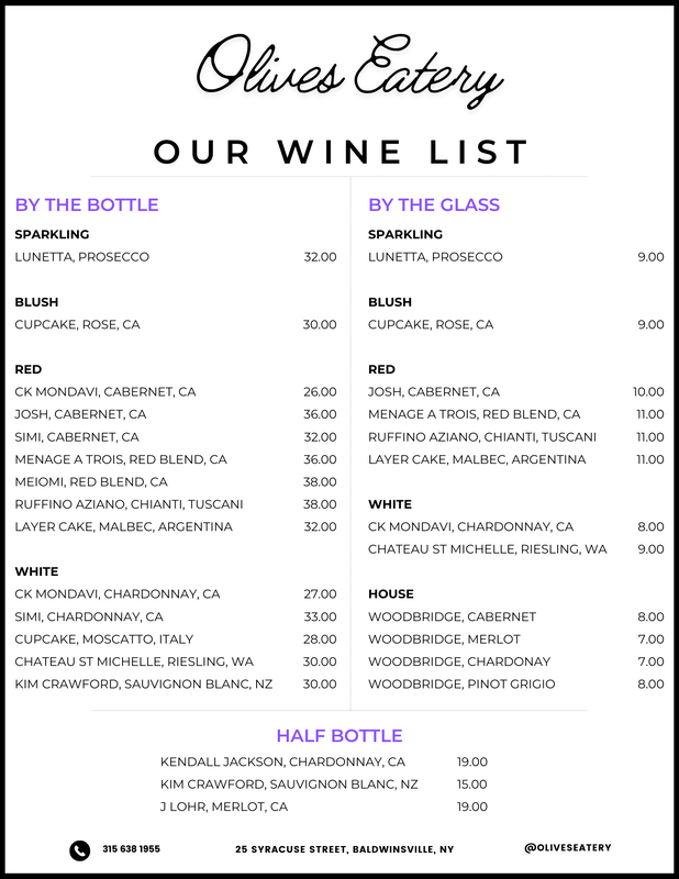 Printed menu page