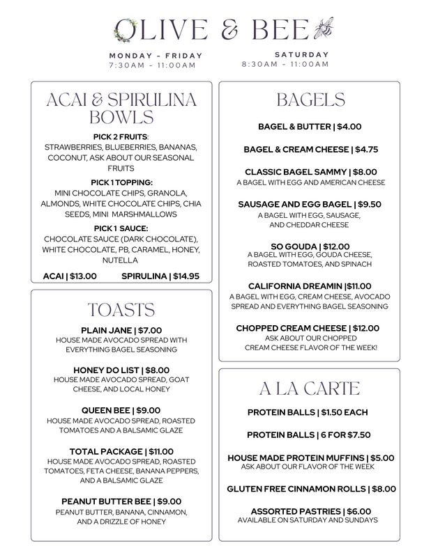 Printed menu page